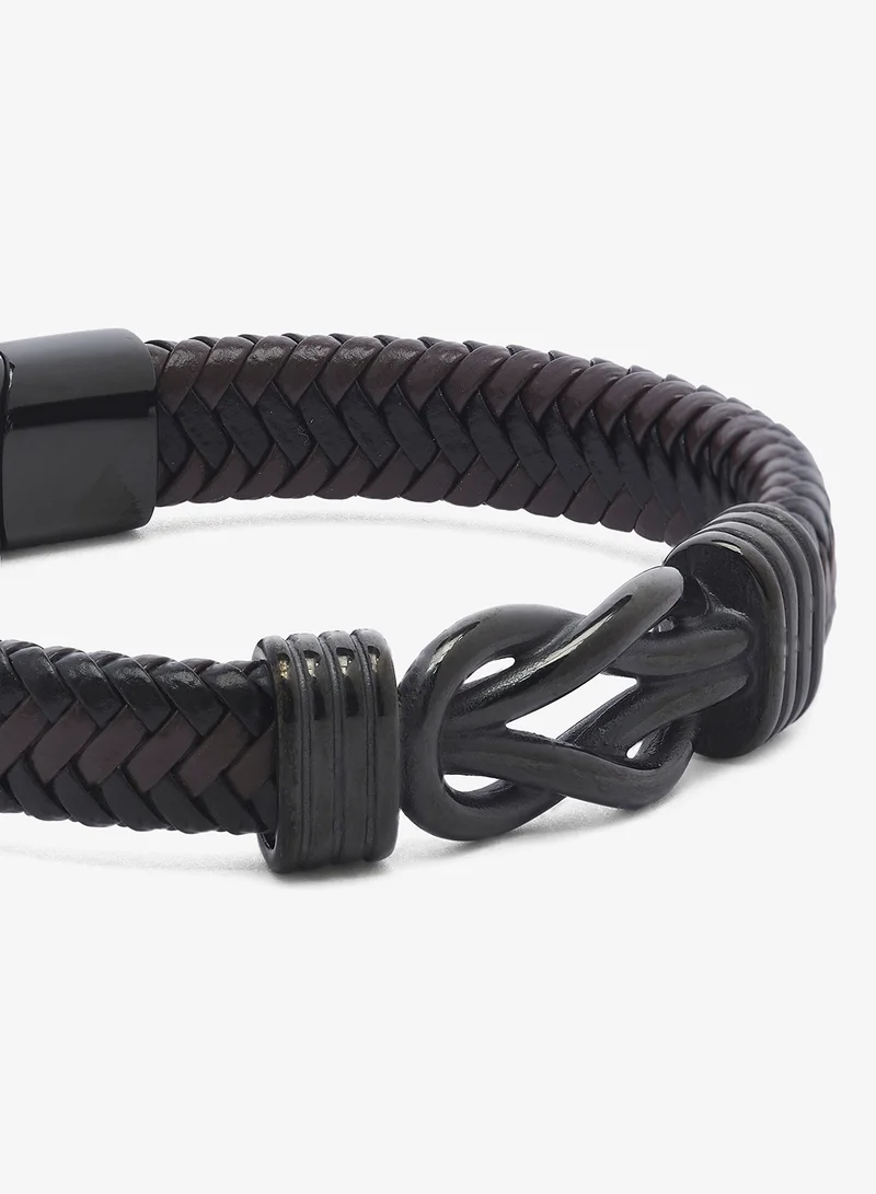 Seventy Five  Faux Leather Bracelet with Magnetic Clasp for Men | Best Price UAE